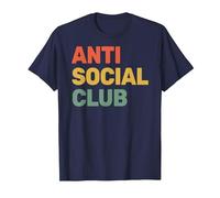 Anti Social Club - Introvertido - Antisocial - Jugador sarcástico Camiseta, Hombre, Azul Marino, 5XL