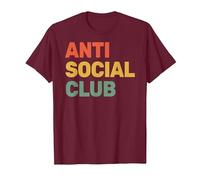 Anti Social Club - Introvertido - Antisocial - Jugador sarcástico Camiseta, Hombre, Granate, S