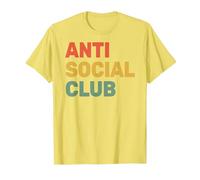 Anti Social Club - Introvertido - Antisocial - Jugador sarcástico Camiseta, Hombre, Limón, S