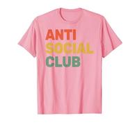 Anti Social Club - Introvertido - Antisocial - Jugador sarcástico Camiseta, Hombre, Rosado, 3XL