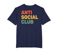 Anti Social Club - Introvertido - Antisocial - Jugador sarcástico Camiseta, Hombre Tallas Grandes, Azul Marino, 6X Alto