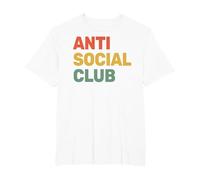 Anti Social Club - Introvertido - Antisocial - Jugador sarcástico Camiseta, Hombre Tallas Grandes, Blanco, 6X Alto