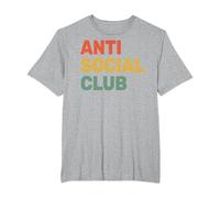 Anti Social Club - Introvertido - Antisocial - Jugador sarcástico Camiseta, Hombre Tallas Grandes, Gris Jaspeado, 2X Alto