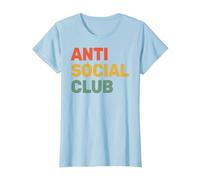 Anti Social Club - Introvertido - Antisocial - Jugador sarcástico Camiseta, Mujer, Azul Bebé, XL
