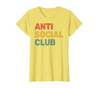 Anti Social Club - Introvertido - Antisocial - Jugador sarcástico Camiseta, Mujer, Limón, L