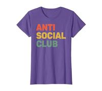 Anti Social Club - Introvertido - Antisocial - Jugador sarcástico Camiseta, Mujer, Morado Jaspeado, M