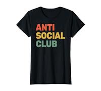 Anti Social Club - Introvertido - Antisocial - Jugador sarcástico Camiseta, Mujer, Negro, S