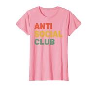 Anti Social Club - Introvertido - Antisocial - Jugador sarcástico Camiseta, Mujer, Rosado, S