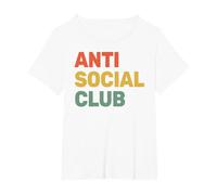 Anti Social Club - Introvertido - Antisocial - Jugador sarcástico Camiseta, Mujer Tallas Grandes, Blanco, 5XL Grande