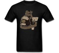 Anti Social Club Tshirt T Shirt Men Bear T Shirt Hipster Tops tee Shirts Clothing Hip Hop Cartoon Black XL