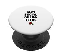 Anti Social Media Club (Declaración Divertida de desintoxicación Digital) PopSockets PopGrip Adhesivo