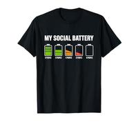 Anti-Social My Social Battery Low Introvert Humor Camiseta