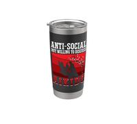 Anti-Social Pero Dispuesto Samurai Deportes Luchador Aikido Vaso térmico de acero inoxidable de doble pared