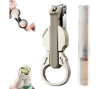 Anti-Splash Nail Clippers with Magnifying Glass, 2-in-1 Anti-Splash Nail Clipper and Bottle Opener, Multi-Functional Violin-Shape Anti-Splash Nail Clipper for Fingernails & Toenails (C)
