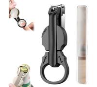 Anti-Splash Nail Clippers with Magnifying Glass, 2-in-1 Anti-Splash Nail Clipper and Bottle Opener, Multi-Functional Violin-Shape Anti-Splash Nail Clipper for Fingernails & Toenails (A)