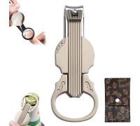 Anti-Splash Nail Clippers with Magnifying Glass, 2-in-1 Anti-Splash Nail Clipper and Bottle Opener, Multi-Functional Violin-Shape Anti-Splash Nail Clipper for Fingernails & Toenails (D)