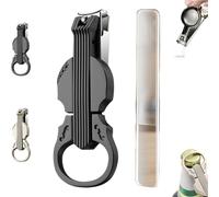 Anti-Splash Nail Clippers with Magnifying Glass, 2-in-1 Anti-Splash Nail Clipper and Bottle Opener with Fun Violin-Shape for Fingernails & Toenails (Black)