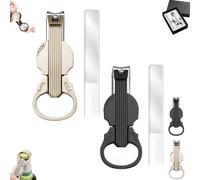 Anti-Splash Nail Clippers with Magnifying Glass, Multi-Functional Violin-Shape Anti-Splash Nail Clipper, Stainless Steel, for Fingernail Toenails, Used As a Bottle Opener (Mix)