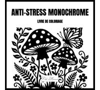 Anti-Stress Livre de Coloriage Monochrome: 50 Illustrations a Pois pour Adultes et Adolescents