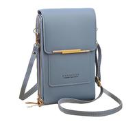 Anti Theft Leather Bag, Touchscreen Crossbody Phone Purse for Women (Blue)