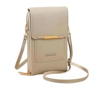 Anti Theft Leather Bag, Touchscreen Crossbody Phone Purse for Women (Gray)