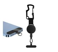 Anti-Theft Phone Tether, Universal Adhesive Anchors, Anti-Drop Phone Holder with Retractable Steel Line & Locking Carabiner, Extendable Phones Leashs for Reliable Phones Security During Urban Commutes