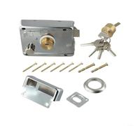 Anti-Theft Security Door Lock for Outside Door Made of Iron Material with 5 Keys for Home Security, 120 x 85mm (Open Right) Brand: Elchuiaby