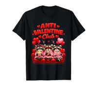 Anti Valentine Club Funny Cute Raccoons Happy Valentine Day Camiseta