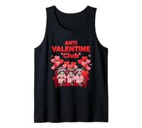 Anti Valentine Club Funny Cute Raccoons Happy Valentine Day Camiseta sin Mangas