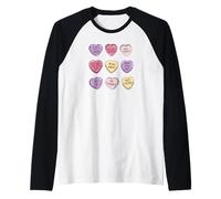 Anti Valentine's Day Candy Hearts Cute Funny Valentine Camiseta Manga Raglan