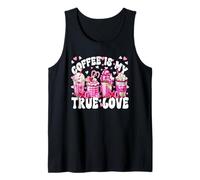 Anti Valentines Design For Women Pink Coffee Is My True Love Camiseta sin Mangas