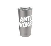 Anti Woke No despertó Libertad de expresión Antiliberal Libertario Vaso térmico de acero inoxidable de doble pared
