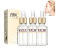Anti-Wrinkle Rice Whitening Face Serum,Rice Raw Pulp Face, White Rice-Whitening Cream,Lighten Acne Shrink Pores-Radiant Youthful Skin,Deep Moisturizing Anti-Aging Essence for All Skin Types (3PCS)
