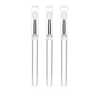 antianzhizhuang Juego de 3 brochas de silicona de cristal con tapa, brochas de maquillaje y belleza, aplicador de pintalabios, juego de brochas de silicona para labios con cubiertas