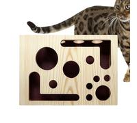 Antiarañazos para Uñas De Gato - Puzzle De Enriquecimiento De Madera De 25 Cm, Juguete con Dispensador De Limas | Ejercicios De Entrenamiento Interactivos para Mascotas para Gatos Casa Soggi
