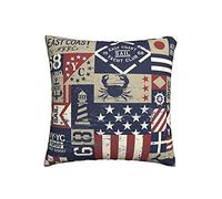 Antiarrugas Funda De Almohada Símbolos De Las Banderas Náuticas De La Costa Este 45X45Cm, Fundas De Almohada Protege contra El Polvo Fundas De Cojín para Decoración Oficina Sofa