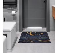 antibacterianas Alfombra Exterior Hay Estrellas y Luna en él, Alfombrilla, Dormitorio, Terraza, Entrada, Atrapar Suciedad Alfombra Interior de Bienvenida 40X60cm