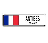 Antibes, letrero de calle de Francia, bandera francesa, ciudad, campo, carretera, regalo, letrero de calle, 4 x 16 pulgadas