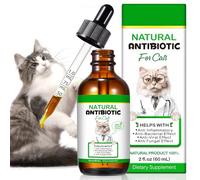 Antibióticos naturales para gatos, 60 ml, antibióticos para gatos para infecciones, ayuda al sistema inmunológico y alivia el picor de las alergias, antibiótico para gatos para UTI