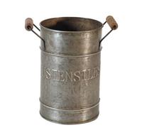 Antic Line 6312 - Cesto Vintage para Cubiertos, de Zinc, diámetro de 12 cm,Altura de 18 cm