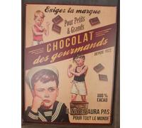 Antic Line Placa de metal cuadrado chocolate 50 x 38 cm