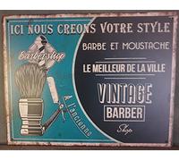 Antic Line Placa de metal Vintage Barber 22 x 28 cm