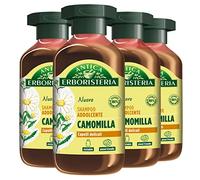 Antica Erboristeria Laboratorio Natura 4 champús antiguos de hierbas medicinales con manzanilla para cabello suave, fórmula vegana sin siliconas ni colorantes, 4 botellas de 250 ml