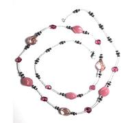 Antica Murrina Venezia Collar ópalo Momo de metal y cristal de colores, 98 cm, rosa