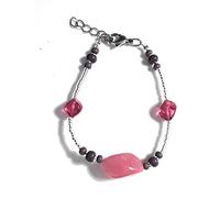 Antica Murrina Venezia - Pulsera de ópalo y memo, de cristal coloreado y metal 18/21 cm, color rosa