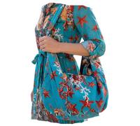 Antica Sartoria - Bolsa De Hombro Modamare Shopper Verano Tote Bag Forrado | Miro Boho Chic Bolso Mujer Casual Ligero Estilo Mediterráneo Costa Amalfitana (Turquesa)