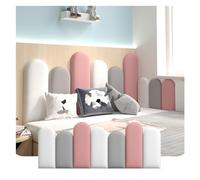 Anticolisión 3D Acolchado De Pared Para Niños, Hogar Impermeable Niño Autoadhesivo Pegatinas De Pared, Hogar Decoración De Fondo Insonorizar Bolsa Suave Paneles De Pared ( Color : White+grey+pink , Si
