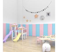 Anticolisión 3D Acolchado de Pared para Niños, Paneles de Pared Tapizado, 3.5 CM Placas Decorativas Paredes para Dormitorio Gimnasio Cancha de Baloncesto Cubierta(Dark Blue,20 x 80 cm)