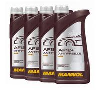 Anticongelante Fresco Mannol AF12 + 4 4x1 Litro Refrigerante Concentrado Rojo