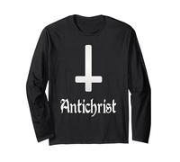 Anticristo, Satan 666, Satanista, Gótico, Diablo Manga Larga, Unisex para Adultos, Negro, XL